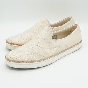 UGG Women's Perforated Leather Slip-On Sneakers Cream Off-White Size 9 (1016446)